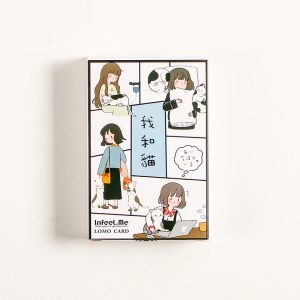Lomo Message Me And Cat Hand Drawn Cartoon Word Card