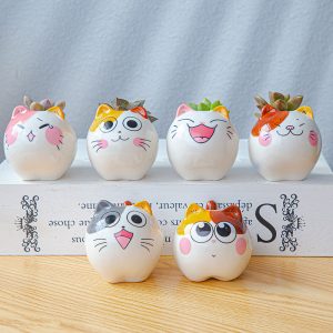 Cartoon Cute Cat Ceramic Succulent Mini Flower Pot