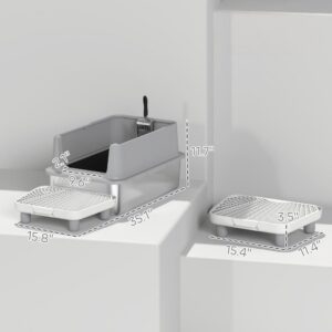Stainless Steel Cat Litter Box with Scoop