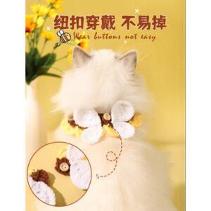 Bee-Print Adjustable Cat Bandana, 10in