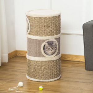 28-Inch 3-Story Cat Condo with Sisal Scratching Pad